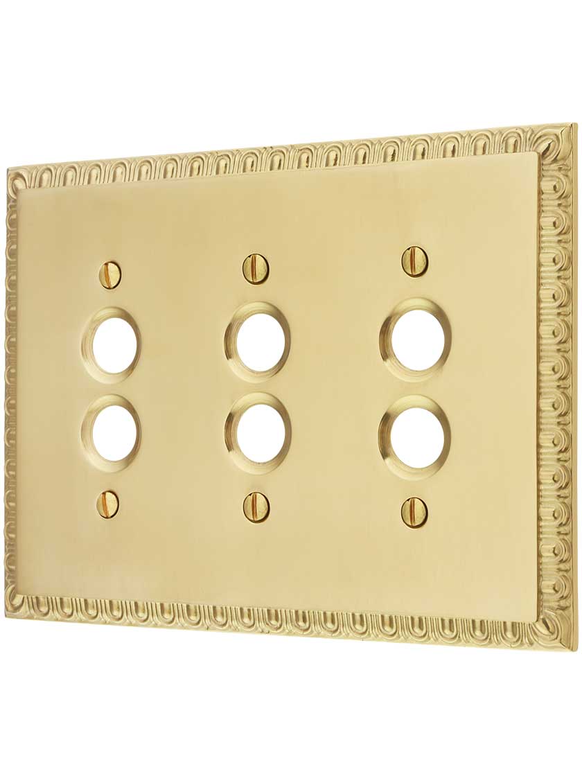 Ovolo Triple Gang Push-Button Switch Plate